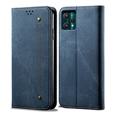 Cloth Case Stands Flip Cover for Realme 9 5G Blue