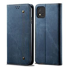 Cloth Case Stands Flip Cover for Realme C20A Blue