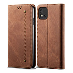 Cloth Case Stands Flip Cover for Realme C20A Brown