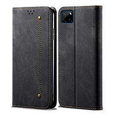 Cloth Case Stands Flip Cover for Realme C25Y India Black