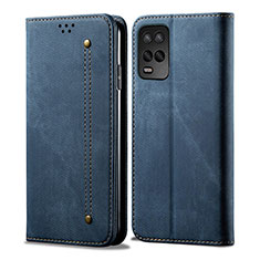 Cloth Case Stands Flip Cover for Realme Q3 5G Blue