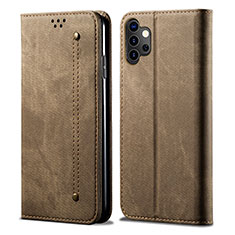 Cloth Case Stands Flip Cover for Samsung Galaxy A32 5G Khaki