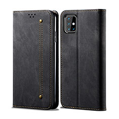 Cloth Case Stands Flip Cover for Samsung Galaxy M31s Black