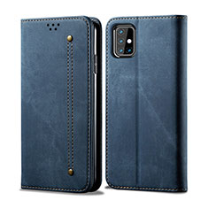 Cloth Case Stands Flip Cover for Samsung Galaxy M31s Blue