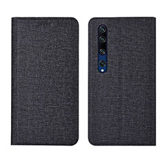 Cloth Case Stands Flip Cover for Xiaomi Mi 10 Black