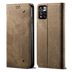 Cloth Case Stands Flip Cover for Xiaomi Mi 11i 5G (2022) Khaki