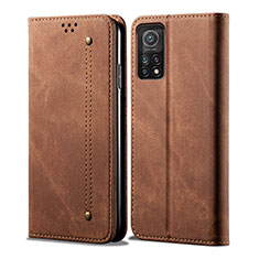 Cloth Case Stands Flip Cover for Xiaomi Mi 11T Pro 5G Brown