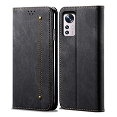 Cloth Case Stands Flip Cover for Xiaomi Mi 12 5G Black