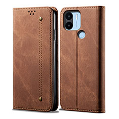 Cloth Case Stands Flip Cover for Xiaomi Poco C50 Brown