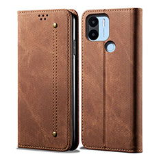 Cloth Case Stands Flip Cover for Xiaomi Poco C51 Brown