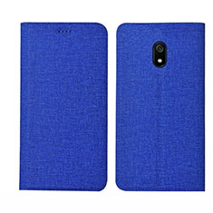 Cloth Case Stands Flip Cover for Xiaomi Redmi 8A Blue