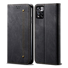 Cloth Case Stands Flip Cover for Xiaomi Redmi Note 11 5G Black