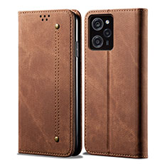 Cloth Case Stands Flip Cover for Xiaomi Redmi Note 12 Pro Speed 5G Brown