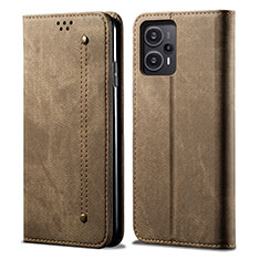 Cloth Case Stands Flip Cover for Xiaomi Redmi Note 12 Turbo 5G Khaki