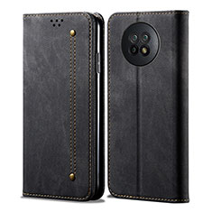 Cloth Case Stands Flip Cover for Xiaomi Redmi Note 9 5G Black