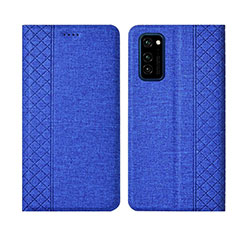 Cloth Case Stands Flip Cover H01 for Huawei Honor V30 5G Blue