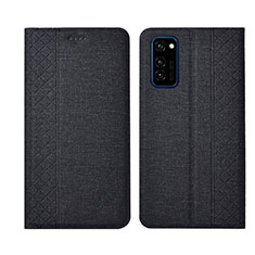 Cloth Case Stands Flip Cover H01 for Huawei Honor View 30 Pro 5G Black