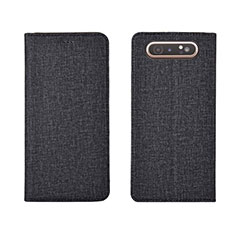 Cloth Case Stands Flip Cover H01 for Samsung Galaxy A80 Black