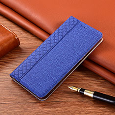 Cloth Case Stands Flip Cover H02 for Apple iPhone 15 Blue