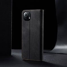 Cloth Case Stands Flip Cover H02 for Xiaomi Mi 11 Lite 5G NE Black
