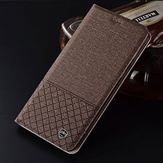 Cloth Case Stands Flip Cover H12P for HTC Desire 22 Pro 5G Brown