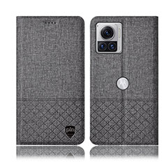 Cloth Case Stands Flip Cover H12P for Motorola Moto Edge 30 Ultra 5G Gray