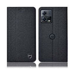 Cloth Case Stands Flip Cover H12P for Motorola Moto Edge S30 Pro 5G Black