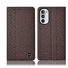 Cloth Case Stands Flip Cover H12P for Motorola Moto G82 5G Brown