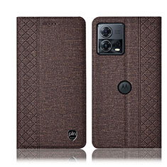 Cloth Case Stands Flip Cover H12P for Motorola Moto S30 Pro 5G Brown