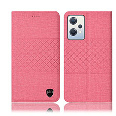 Cloth Case Stands Flip Cover H12P for OnePlus Nord CE 2 Lite 5G Pink