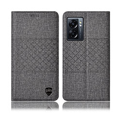 Cloth Case Stands Flip Cover H12P for Oppo A77 5G Gray