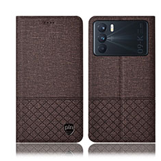 Cloth Case Stands Flip Cover H12P for Oppo K9 Pro 5G Brown