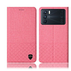 Cloth Case Stands Flip Cover H12P for Oppo K9 Pro 5G Pink