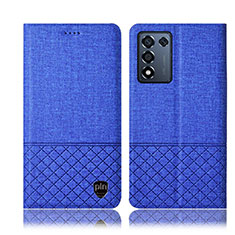 Cloth Case Stands Flip Cover H12P for Realme 9 SE 5G Blue