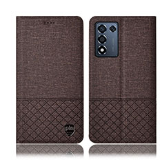 Cloth Case Stands Flip Cover H12P for Realme Q3t 5G Brown