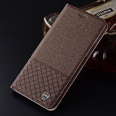 Cloth Case Stands Flip Cover H12P for Samsung Galaxy S21 FE 5G Brown