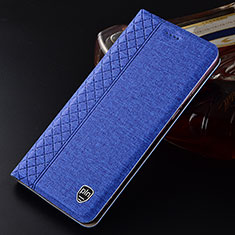 Cloth Case Stands Flip Cover H12P for Samsung Galaxy S21 Ultra 5G Blue