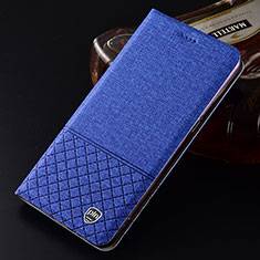 Cloth Case Stands Flip Cover H12P for Samsung Galaxy S22 Plus 5G Blue