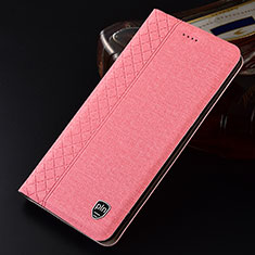 Cloth Case Stands Flip Cover H12P for Samsung Galaxy S22 Ultra 5G Pink