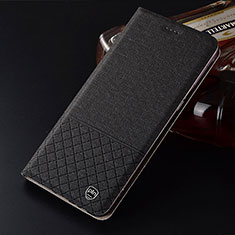 Cloth Case Stands Flip Cover H12P for Vivo iQOO Z6x Black
