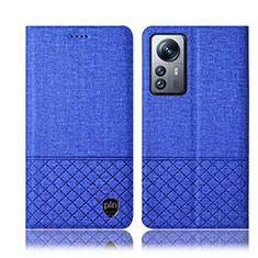 Cloth Case Stands Flip Cover H12P for Xiaomi Mi 12 5G Blue