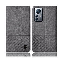 Cloth Case Stands Flip Cover H12P for Xiaomi Mi 12S 5G Gray