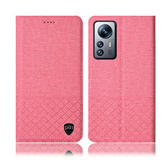 Cloth Case Stands Flip Cover H12P for Xiaomi Mi 12S 5G Pink