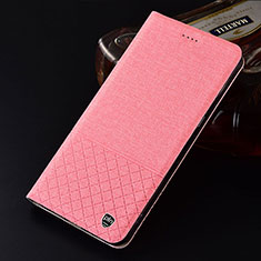 Cloth Case Stands Flip Cover H12P for Xiaomi Redmi 10 4G Pink