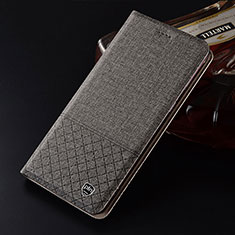 Cloth Case Stands Flip Cover H12P for Xiaomi Redmi Note 9 4G Gray