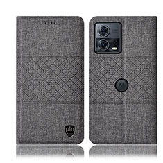 Cloth Case Stands Flip Cover H13P for Motorola Moto Edge 30 Fusion 5G Gray