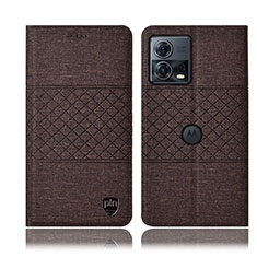 Cloth Case Stands Flip Cover H13P for Motorola Moto Edge S30 Pro 5G Brown