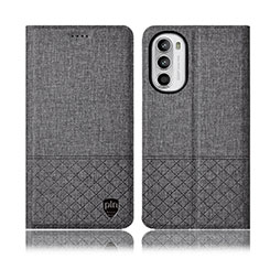 Cloth Case Stands Flip Cover H13P for Motorola Moto G71s 5G Gray