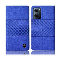 Cloth Case Stands Flip Cover H13P for OnePlus Nord CE 2 5G Blue