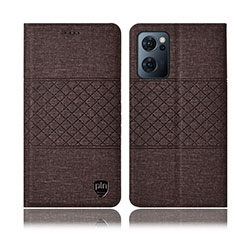 Cloth Case Stands Flip Cover H13P for OnePlus Nord CE 2 5G Brown